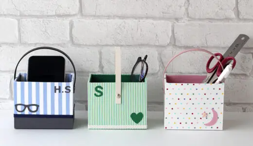 カルトナージュ教材：ペン立て作品の写真