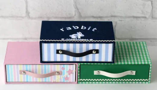 カルトナージュ教材：引き出しBOX作品の写真