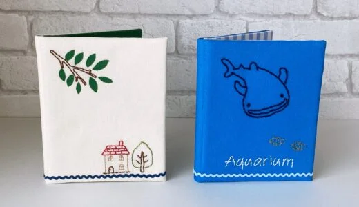 刺繍を使ったカルトナージュ教材：ダブルフォトフレーム作品の写真