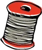 裁縫用の巻いた糸をイメージしたイラスト画像