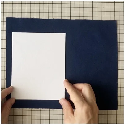 カルトナージュの家庭科教材でフォトフレームを制作する工程：ステップ２の１