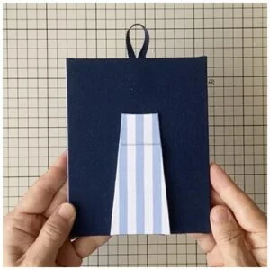 カルトナージュの家庭科教材でフォトフレームを制作する工程：ステップ３の２