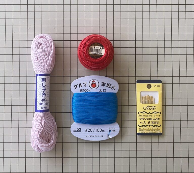 カルトナージュのお道具としておすすめの糸と針の写真