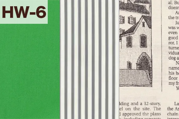カルトナージュの家庭科教材の色見本：グリーン・ストライプ・本の記事柄の3色ミックス（HW-6）
