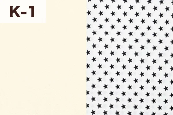 カルトナージュの家庭科教材の色見本：イエローと星柄のミックス（K-1）