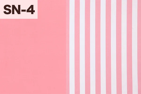 カルトナージュの家庭科教材の色見本:ピンクとストライプのミックス(SN-4)