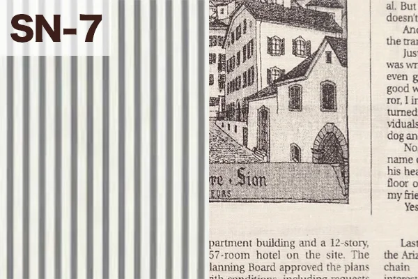 カルトナージュの家庭科教材の色見本:グレーストライプと本の絵柄のミックス(SN-7)