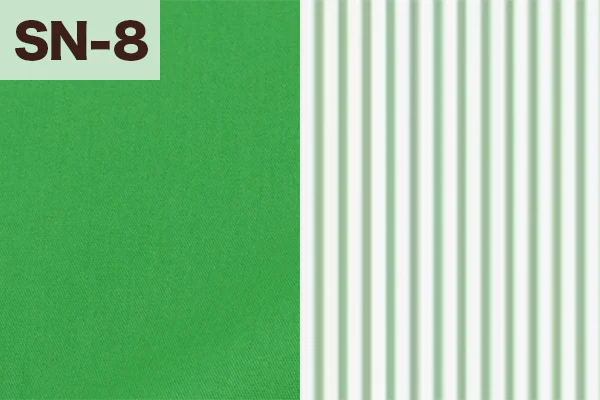 カルトナージュの家庭科教材の色見本:グリーンと本のストライプ柄のミックス(SN-8)